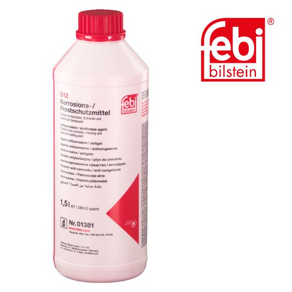 Refrigerante agente anticorrosivo / anticongelante G12 (Concentrado)  Rojo Febi 1.5 Ltrs.